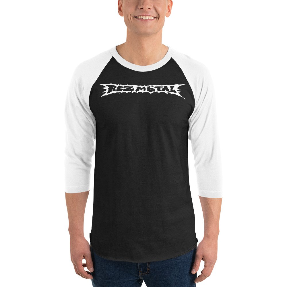 The Official “Rez Metal” logo 3/4 sleeve raglan shirt